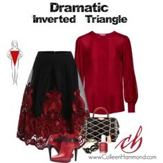 Dramatic Inverted Triangle Wardrobe Sudoku, Inverted Triangle Body Type, Inverted Triangle Body Shape Fashion, Triangle Body Shape Fashion, Learning Fashion, Inverted Triangle Fashion, Triangle Body Shape Outfits, Wrong Clothes, Inverted Triangle Outfits