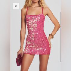 Perfect Condition, Worn Once. Dress Is Very Short. Size Xs/S Pink Sequin, Colorful Dresses, Sequin, Mini Dress, Womens Dresses, Pink, Women Shopping, Dresses, Color