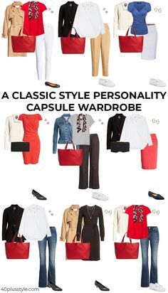 Classy Summer Capsule Wardrobe, Classic Causal Style, Natural Classic Style Clothing, Classic Womens Style, Classic Style Personality, Classic Clothing Style, Business Capsule Wardrobe, Classic Fashion Style, Casual Capsule Wardrobe