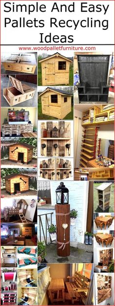 a collage of different types of pallets and easy diy projects for the home