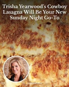 an advertisement for the lasagna will be your new sunday night go - to