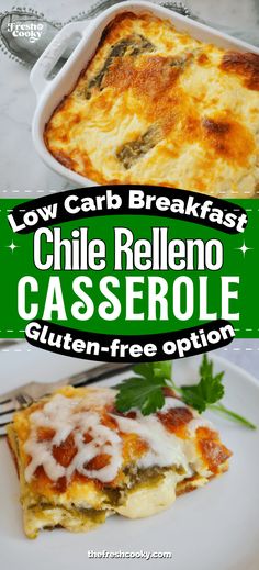 low carb breakfast casserole with cheesy toppings is an easy dinner idea