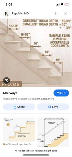 the stairs are labeled with measurements for each stair area and how to use them on your website