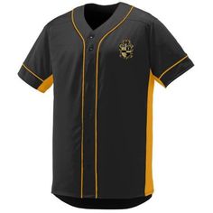 a baseball jersey that is black and yellow