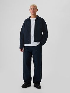 Double-Knee Canvas Utility Baggy Jeans Gap Relaxed Fit Cargo Pants, Gap Relaxed Fit Pants For Fall, Gap Casual Pants With Relaxed Fit, Gap Relaxed Fit Bottoms With Cargo Pockets, Gap Relaxed Fit Cargo Bottoms, Gap Bottoms With Side Pockets For Fall, Casual Gap Pants For Streetwear, Gap Streetwear Pants With Pockets, Trendy Relaxed Fit Gap Bottoms