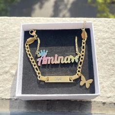 Material: Copper. Color: Gold. Necklcae Chain Length: 14",16",18",20",22". Bracelet Chain Length: 5.5",6.5",7.5",8.5". Process: Gold plated. Recipient: Woman, Mom, Wife, Girl Friend, Children, Family. Product Type: Personalized Jewelry. Gift Type: Set. Occasions: Valentine's Day, Mother's Day, Christmas, Birthday, etc. Jewelry Type: Name Necklace, Name Bracelet. Brand: Silviax Jewelry. Item: 2023S0107 Multicolor Name Bracelet For Gifts, Personalized Multicolor Charm Bracelet For Gift, Customized Pink Nameplate Jewelry, Multicolor Custom Name Jewelry For Gifts, Multicolor Jewelry For Mother's Day Personalized Gift, Customized Multicolor Jewelry For Jewelry Making, Personalized Multicolor Jewelry For Mother's Day, Personalized Multicolor Jewelry, Multicolor Personalized Name Jewelry For Gifts