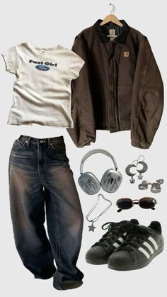 Outfits With Leather Jackets, Summer Tomboy, Fresh Movie, Jeans And Converse, Future Outfit, Leather Jacket Outfits, Fire Fits, Hijabi Outfits, Zippered Sweater