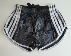 I am offering you a beautiful pair of sports sprinter shorts made of PU nylon With elastic band. without food Is a light weight. Ideal for sport and leisure Colors Black with white stripes The material Outer material: Polyamide 90% 10% PU Retro Shorts, Shiny Clothes, Elastic Band, Sport Fitness, White Stripe, Favorite Outfit, Bathing Beauties, Germany, Unique Items Products