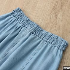 Fisdy - Ultra-lightweight High-waisted Denim Skirt with Elastic Waistband - Elegant Half-length Silk Midi Skirt Skirt With Elastic Waistband, Womens Denim Skirts, Silk Midi Skirt, High Waisted Denim Skirt, Denim Skirt Women, Half Skirt, Denim Midi Skirt, Types Of Skirts, A Line Skirt