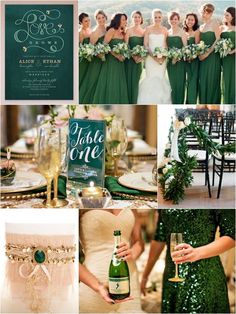 green and gold wedding color scheme