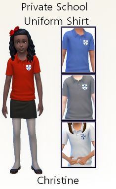 an image of children's private school uniform shirt for the simse doll maker