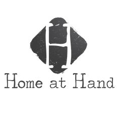 the home at hand logo is shown in black and white, with an image of a bird