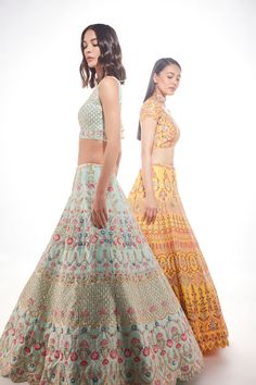 A silk lehenga with zardozi, sequins, and resham embroidery paired with a matching blouse and net dupatta with a floral border From Chamee and Palak The Wedding Edit collectionDELIVERY TIMEPlease allow 8-12 weeks for your outfit to arrive.FABRIC DETAILSSilk And NetProfessional cleaning only. Bollywood Style Chanderi Sets For Reception, Tissue Silk Choli With Resham Embroidery For Reception, Reception Tissue Silk Choli With Resham Embroidery, Multicolor Embroidered Raw Silk Dress For Wedding, Dola Silk Sets With Resham Embroidery For Reception, Bollywood Silk Lehenga With Resham Embroidery, Bollywood Style Choli With Intricate Embroidery In Tissue Silk, Raw Silk Dress With Multicolor Embroidery For Wedding, Bollywood Style Tissue Silk Choli With Intricate Embroidery