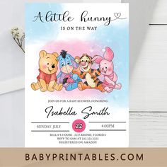 winnie the pooh and friends baby shower party printables are available for free