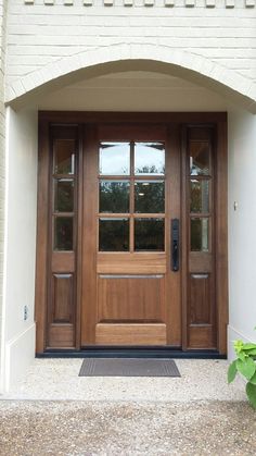 Wood Triple Entry 12 Wooden Door Entrance, Hill Country Homes, Mexico House, Double Front Doors, Door Entrance, Vernacular Architecture, Door Designs