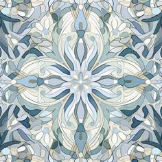 an abstract blue and white pattern with swirls