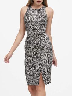 Banana Republic Metallic Leopard Bi-Stretch Sheath Dress Invisible Zip, Banana Republic Dress, Fitted Dress, Sheath Dress, Elegant Dresses, Perfect Dress, Stretch Fabric