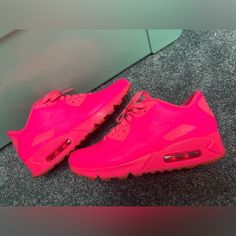 Women’s Size 7.5 *Rare Find* Neon Pink Sneakers, Nike Air Max 90s, Air Max 90s, Pink Sneakers, Neon Pink, Womens Shoes Sneakers, Pink Color, Air Max, Nike Air Max