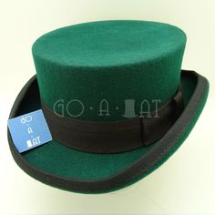 DESCRIPTION 100% Brand New with Excellent Quality !!! Size : Round approx 57 / 59 / 61cm, Height approx 10cm Color : Green with Black Strip Material : Wool Felt Quantity : 1pcs All hats will be packed in a box !!! Buy more and Save more. NOTICE The standard postage (without tracking number) require 7-12 business days. The express postage (3-5 business days) require at least additional US22. Shipping may delay during the peak season or inspection at custom. I'm highly appreciate if you leave me p Classic Green Winter Hat, Green Fitted Top Hat With Curved Brim, Fitted Retro Green Hat, Retro Fitted Green Hat, Green Fitted Retro Hat, Green Steampunk, Green Top Hat, Formal Tuxedo, Victorian Hats