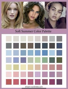 Seasonal color analysis: Summer ☀️ #summer #summercolors #palette #seasonalcolors #coloranalysis Mode Tips, Ellen Pompeo, Summer Color Palette, Seasonal Color Analysis, Glow Skin