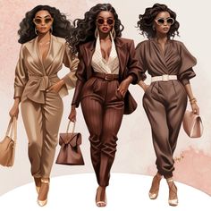 Black Women Clipart, Black Women Lady Boss Clipart, Office Girl Clipart Paper Crafts Print, Women Clipart, Stylish Black Women, Boss Lady Outfit, Fashion Texture, Office Girl, Fashion Clipart, Branding Shoot, Black Inspiration