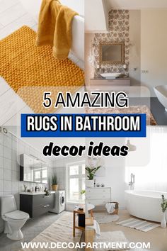 there are 5 amazing rugs in bathroom decor ideas