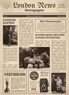 the front page of an old newspaper with pictures of horses and people on it,