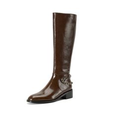 Introducing our ChicLeather Elegant Zip Knee-High Boots, crafted with genuine cow leather for a stylish and durable addition to your winter wardrobe. The knee-high design adds sophistication to any outfit, while the round toe shape ensures maximum comfort and flexibility for all-day wear. Don't compromise on style or comfort this winter - invest in our boots and experience the perfect blend of fashion and functionality. Shop now and elevate your winter style with our ChicLeather Elegant Knee-High Boots. Fall Wide Calf Knee-high Calf Leather Boots, Fall Wide Calf Knee-high Boots In Calf Leather, Wide Calf Calf Leather Knee-high Boots For Fall, Leather Lined Knee-high Boots For Workwear In Fall, Faux Leather Knee-high Boots With Leather Lining For Work, Almond Toe Moto Boots For Workwear In Fall, Fall Faux Leather Knee-high Boots For Work, Winter Leather Knee-high Boots With Square Toe, Fall Workwear Moto Boots With Almond Toe