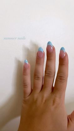 Blue Nail Inspo, Pink Tip Nails, Gel Nails French, Spring Break Nails, Spring Acrylic Nails, Broken Nails, Simple Gel Nails