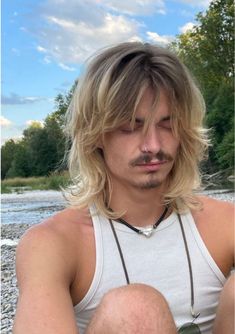 15 Wolf Cut Hairstyles For Men To Try In 2024 Long Blonde Mullet Man, Long Hair Men Highlights, Mens Long Hair Inspiration, Long Layered Hair Man, Men’s Long Hair Layers, Long Straight Mullet Men, Men’s Wolfcut Long, Blonde Wolfcut Men, Long Hair Men Layers