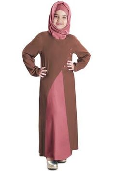 Pink plain rayon kids-abaya - MyBatua - 2761696 Teenage Abaya, Abaya For Children, Traditional Pink Floor-length Abaya, Traditional Pink Long Sleeve Abaya, Islamic Clothing Abayas, Kids Indian Wear, Islamic Fashion Dresses