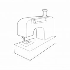 a line drawing of a sewing machine