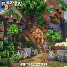 Case Minecraft, Casa Hobbit, Rumah Minecraft Sederhana, Minecraft Interior, Minecraft Interior Design, Minecraft House Plans