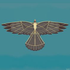 an illustration of a bird flying in the sky