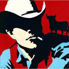 Cowboy - Red" Contemporary Pop Art Style Western Portrait Print by Antonio De Felipe | Chairish Cowboy Art, Pop Art Print, Art Pop, Cow Boy, Art And Illustration, Paper Artist, Arte Pop, Western Art, Art Movement