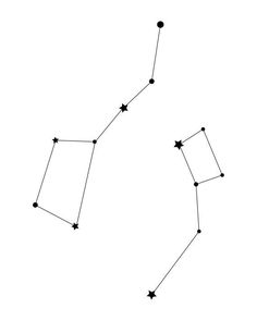 the stars are connected to each other with one star at the top and two on the bottom