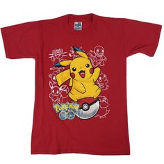 Pikachu Pokemon Short Sleeve T-Shirt Youth Kids Large Red. No rips. Small stain on front on the lower part of Pikachu's foot - see last photo. See photos for measurements, details and condition of shirt. Please message with any questions prior to purchasing. thank you Pikachu Shirt, Pokemon T, Red Shorts, Red Shirt, Pokemon Go, Usa Flag, Kids Boys, Pikachu, Pokemon