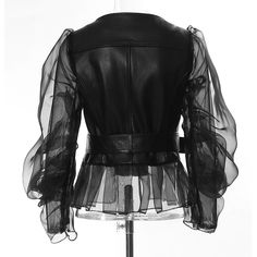 Trending Mesh Sleeve Vegan Leather Moto Jacket - Xtreme Shopper: Online Shopping with the Best Apparel Prices. Buy More for Less. Leather Street Style, Mode Mantel, Short Leather Jacket, Mesh Jacket, Elegant Jacket, Beaded Jacket, Vegan Leather Jacket, Black Tulle, Mesh Sleeves