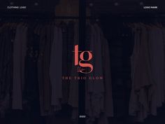 clothing store website design with the title'tg the trio glow'in red