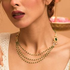 Buy Classic Beads Layered Necklace | Tarinika Beads Layered Necklace, Buy Jewellery Online, Indian Jewellery Design, Traditional Earrings, Kundan Earrings, Classic Necklace, Indian Earrings, Antique Necklace, Custom Earrings