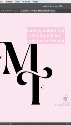 an image of the letter m in black and pink