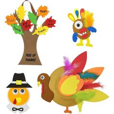 paper turkeys, tree of thanks and thanksgiving decorations