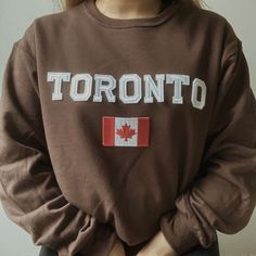 This cute Canada Sweatshirt is the perfect gift to Canada lovers! - Material is super soft and comfy! ♡ - All our sweatshirts run a Unisex fit. They are naturally oversized, but if you like a more baggy look, we recommend sizing up. - These letters are iron-on patched and is heat pressed, not embroidered. - Please note that crewneck brand used may vary depending on what our supplier has, therefore sizes and dimensions might also vary by a little bit. (Hanes, Gildan, Jerzees) Please be mindful th Canada Sweatshirt, Vintage College Sweatshirt, Vintage College Sweatshirts, Mom Dad Baby, Mini Outfit, Best Friend Outfits, Vintage College, University Sweatshirts, College Sweatshirt