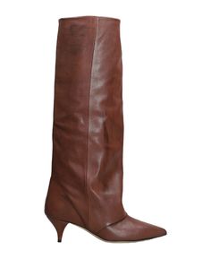 Best price on the market at italist | Alchimia High Heels Boots In Leather Color Leather Brown Calf Leather Knee-high Boots With Pointed Toe, Brown Sculpted Heel Evening Boots, Fall Pointed Toe Heeled Boots In Calf Leather, Brown Evening Heeled Boots With Sculpted Heel, Evening Brown Heeled Boots With Sculpted Heel, Brown Heeled Boots With Sculpted Heel For Evening, Brown Pointed Toe Knee-high Boots For Business, Fall Calf Leather Heeled Boots With Pointed Toe, Brown Pointed Toe Heeled Boots For Evening