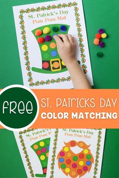 st patrick's day color matching activity for kids with free printables and instructions