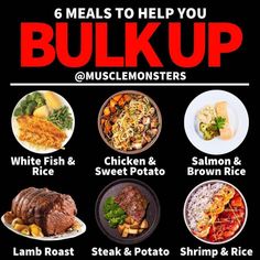 Meal Prep Weight Gain, Clean Bulking, Bulking Meal Plan, Muscle Gain Meal Plan, Diets For Picky Eaters