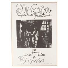 an old poster with the words salsa san francisco written in black and white on it