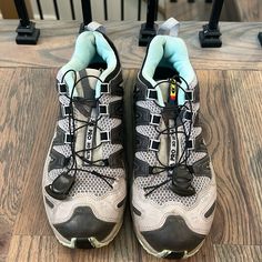 In Great Condition! Only Worn A Few Times. Solomon Shoes, Solomons Shoes, Shoes Color, Hiking Shoes, Blue Gray, Blue Grey, Athletic Shoes, Hiking, Women Shoes