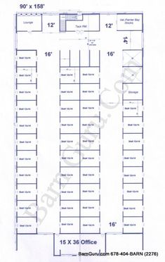 the floor plan for an office building with two floors and one room on each side