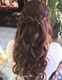 27 Braids, Braids Updo, Curly Braids, Hair Half Up, Braided Prom Hair, Braided Hairstyles Updo, Braided Bun, Wedding Hairstyles Updo